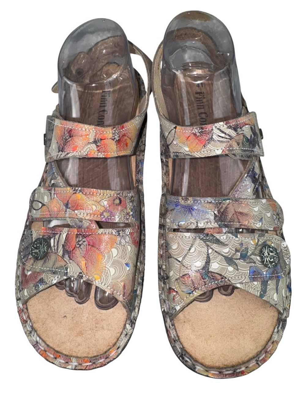 Finn Comfort Womens Sandals EU 41 US 9.5-10 Multicolor Floral Leather Germany